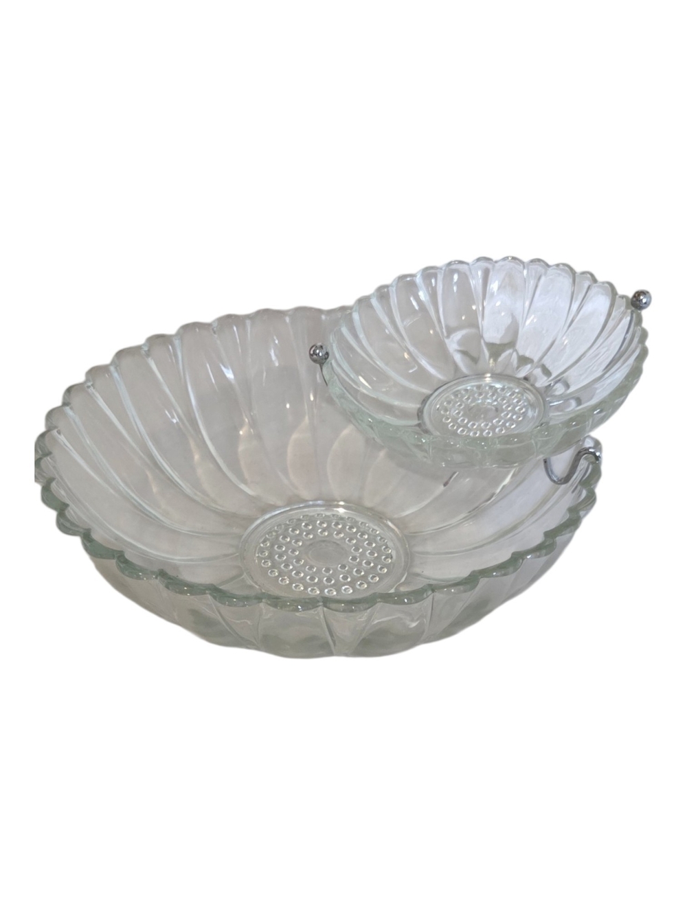 Glass Two-Tier Serving Bowl - Clear